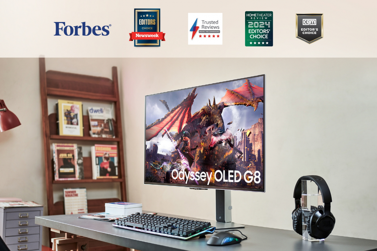 ▲삼성전자 OLED 게이밍 모니터 '오디세이 OLED G8(G80SD)' 라이프스타일 이미지 (자료제공=삼성전자)