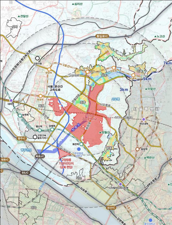 ▲고양창릉 신도시 기업이전단지 위치도. (자료제공=LH)