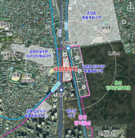 ▲용산 남영동 업무지구 제2구역 재개발 사업 위치도. (자료제공=서울시)