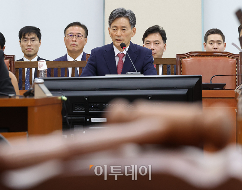 ▲조지호 경찰청장 후보자가 29일 서울 여의도 국회 행정안전위원회에서 열린 인사청문회에서 의원 질의에 답하고 있다. 고이란 기자 photoeran@