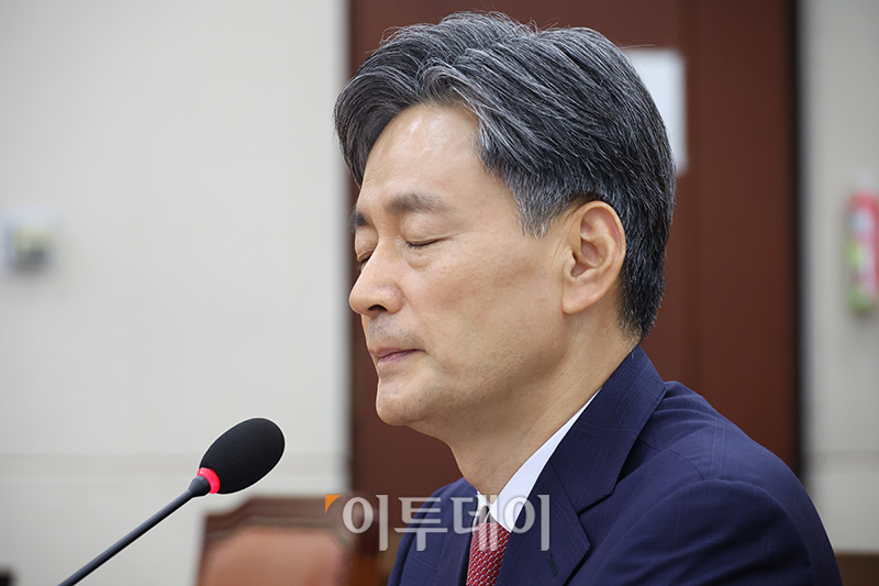 ▲조지호 경찰청장 후보자가 29일 서울 여의도 국회 행정안전위원회에서 열린 인사청문회에서 의원 질의에 답하고 있다. 고이란 기자 photoeran@