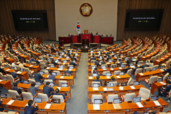 ▲2일 오후 국회에서 본회의가 열리고 있다. (연합뉴스)