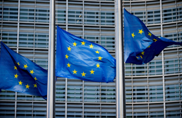 ▲유럽연합(EU)을 상징하는 깃발이 벨기에 브뤼셀에서 보인다. (브뤼셀/로이터연합뉴스)