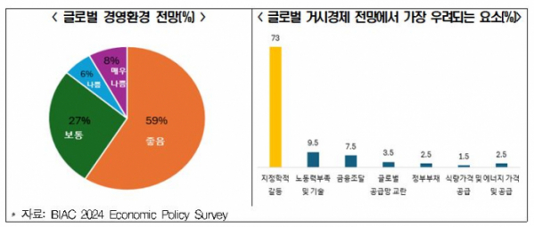 ▲글로벌 경영환경 전망 및 우려 요소. (사진제공=한국경제인협회)