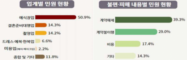 ▲웨딩업 관련 유형별 민원 현황 (국민권익위원)