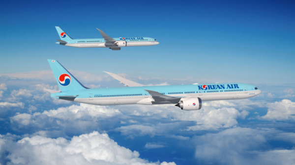 ▲대한항공 B777-9(아래) 및 787-10(위) 이미지. (사진제공=대한항공)