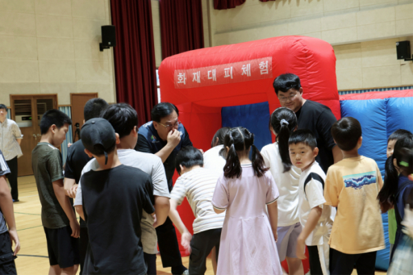 ▲7월18일 단양 영춘초등학교 방문 사진 (사진제공=학교안전공제중앙회)