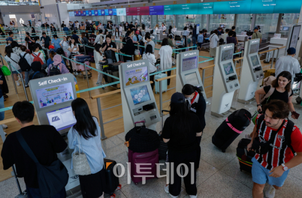 ▲인천국제공항 제1여객터미널 출국장 (조현호 기자 hyunho@)