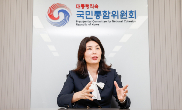 ▲유혜미 국민통합위원회 포용금융으로 다가서기 특별위원장이 22일 서울 종로구 정부서울청사에서 이투데이와 인터뷰를 하고 있다. 조현호 기자 hyunho@ (이투데이DB)