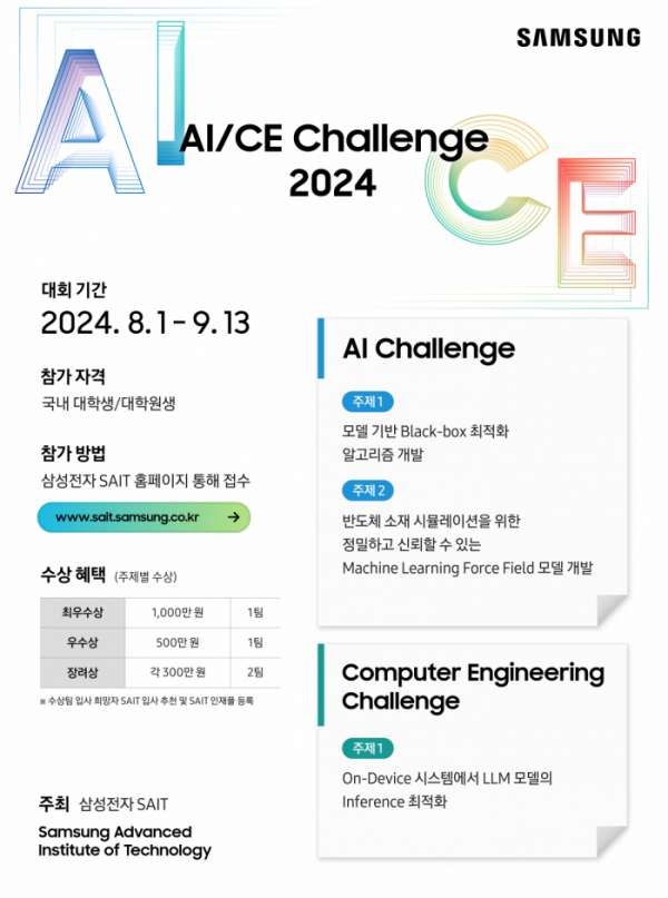 ▲'인공지능/컴퓨터공학 챌린지 2024' 포스터 (자료제공=삼성전자)