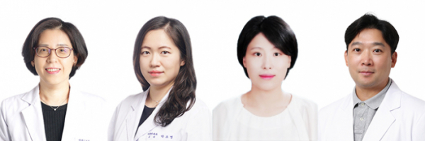 ▲(왼쪽부터) 김난희 고대안산병원 내분비내과 교수, 박소영 고대안산병원 내분비내과 교수, 김민희 고대안산병원 의생명연구센터 교수, 김재영 고대안산병원 의생명연구센터 교수 (사진제공=고려대 안산병원)