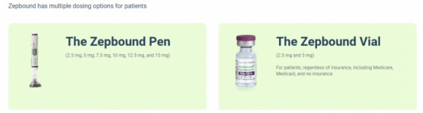 ▲미국 제약사 일라이릴리 비만 치료제 ‘젭바운드’의 펜 타입(왼쪽)과 약병 버전. 출처 일라이릴리 홈페이지 캡처