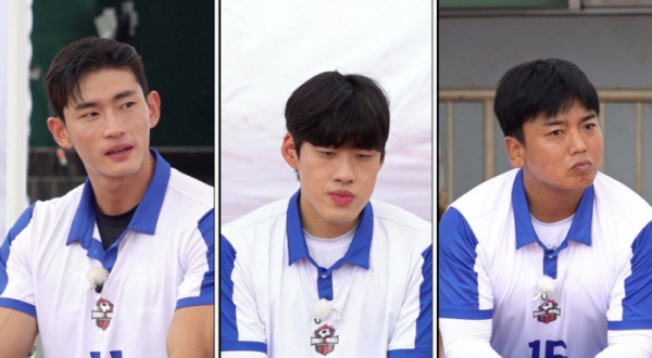 ▲'뭉쳐야 찬다' 정대진, 조진세, 곽범(사진제공=JTBC)