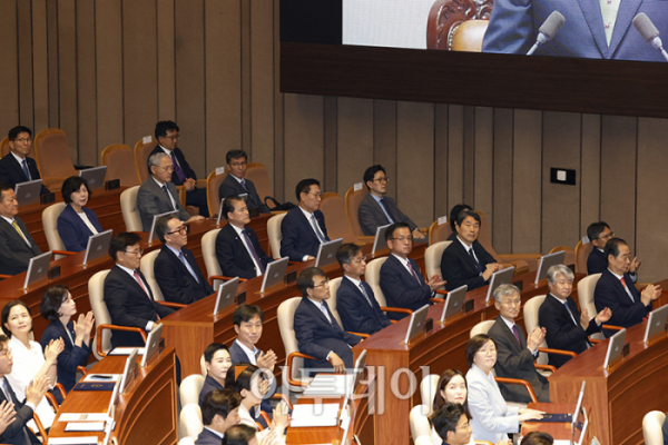 ▲지난 9월2일 서울 여의도 국회 본회의장에서 열린 제22대 국회 개원식 겸 정기회 개회식에 한덕수 국무총리를 비롯한 국무위원들이 참석하고 있다. 고이란 기자 photoeran@