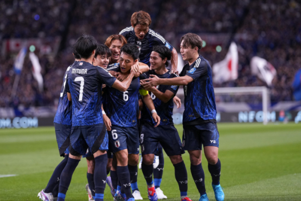 ▲일본은 5일 일본 사이타마 스타디움에서 열린 중국과의 2026 국제축구연맹(FIFA) 북중미 월드컵 아시아 3차 예선 C조 조별리그 1차전서 7-0으로 이겼다. 이날 전반 12분 만에 세트피스에서 엔도 와타루(리버풀)의 헤더 선제골로 경기를 쉽게 풀었다. (신화통신/연합뉴스)