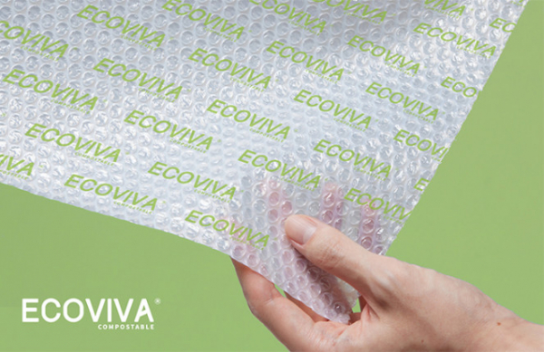 ▲동성케미컬 컴포스터블 포장재 브랜드 에코비바(ECOVIVA®) 에어캡 모습. (사진제공=동성케미칼)