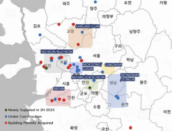 ▲2024년 1분기 수도권 데이터센터 개발 지도 (자료제공=C&W코리아)