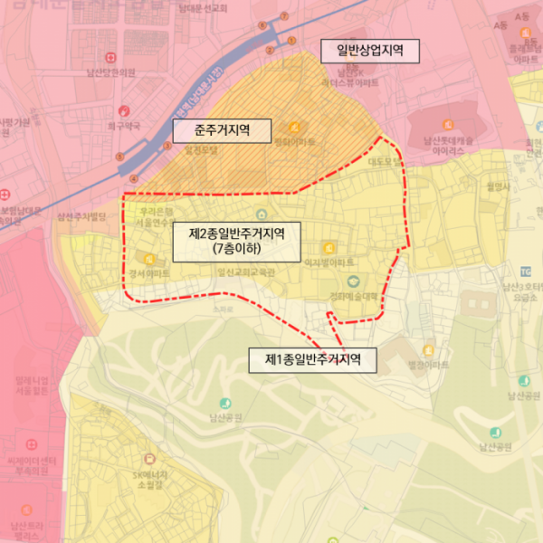 ▲휴먼타운 2.0 사업 후보지로 선정된 중구 회현동1가 164 일대 위치도. (자료제공=서울시)