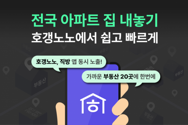 ▲프롭테크 업체 '직방'이 운영하는 아파트 전문 플랫폼 '호갱노노'가 전국 집 내놓기 서비스를 개시했다. (자료제공=직방)