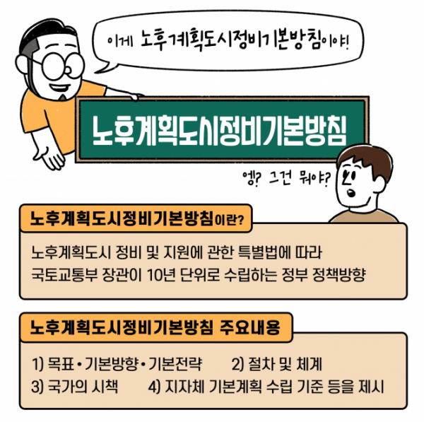 ▲노후계획도시정비기본방침 설명 웹툰 내용. (자료제공=국토교통부)