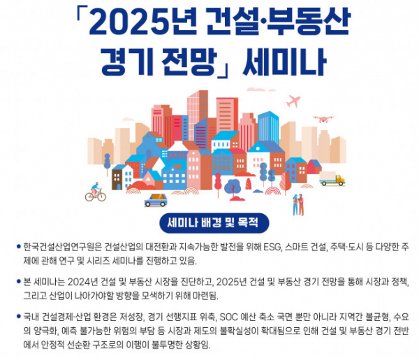 ▲2025년 건설·부동산 경기 전망 세미나 포스터 (자료제공=한국건설산업연구원)