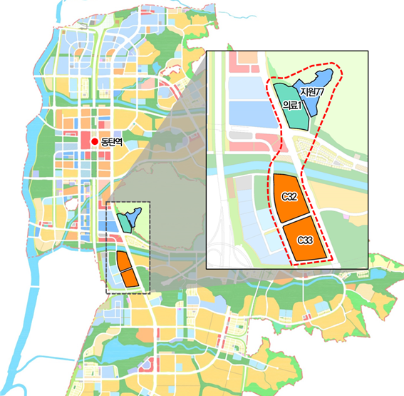 ▲동탄2 종합병원 건립 패키지형 개발사업 위치도. (자료제공=LH)