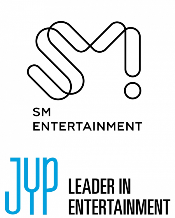 ▲에스엠, JYP CI(사진제공=SM, JYP)