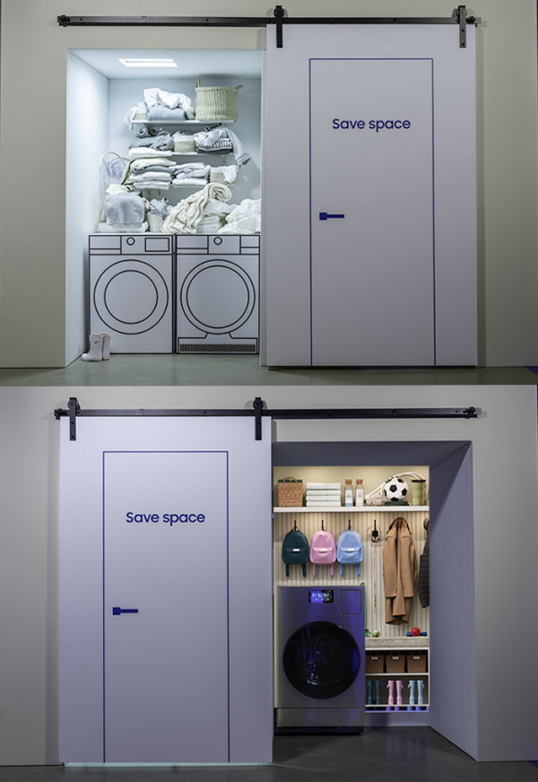 ▲비스포크 AI 콤보 유럽행사_공간절약 (Save Space) 전시 (사진제공=삼성전자)