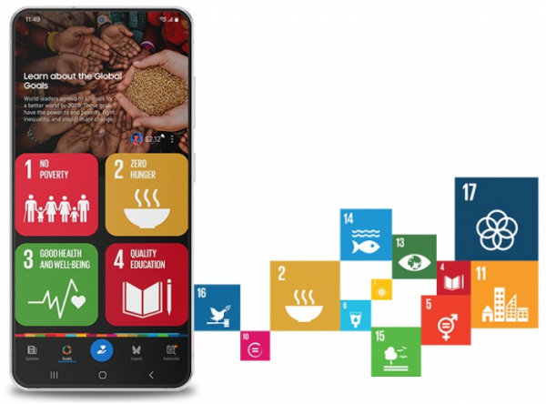 ▲ 삼성전자의 삼성 글로벌 골즈(Samsung Global Goals)앱 이미지  (자료제공=삼성전자)