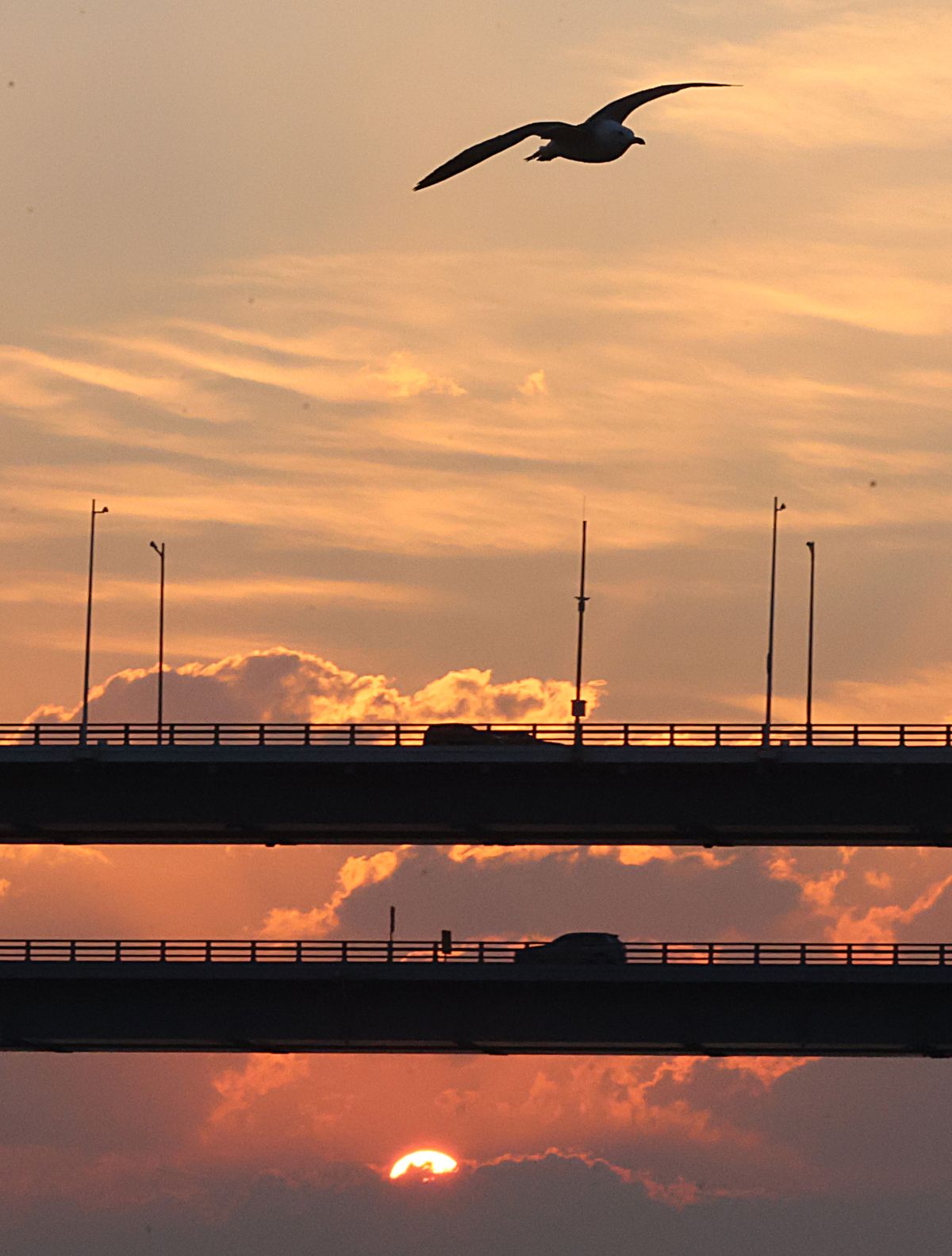 ▲2024년 갑진년 마지막 해가 31일 오전 부산 수영구 광안대교 아래에서 떠오르고 있다. (연합뉴스)