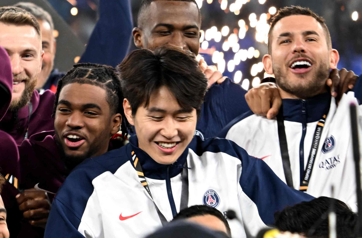 ▲024~2025시즌 트로페 데 샹피옹(프랑스 슈퍼컵) 승리에 기뻐하는 이강인(PSG) (AFP/연합뉴스)
