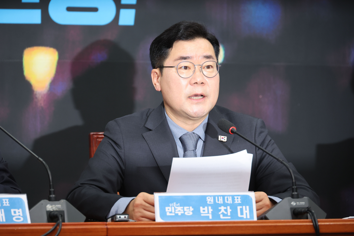 ▲더불어민주당 박찬대 원내대표가 6일 오전 서울 여의도 국회에서 열린 최고위원회의에 참석해 발언하고 있다. (사진=연합뉴스)