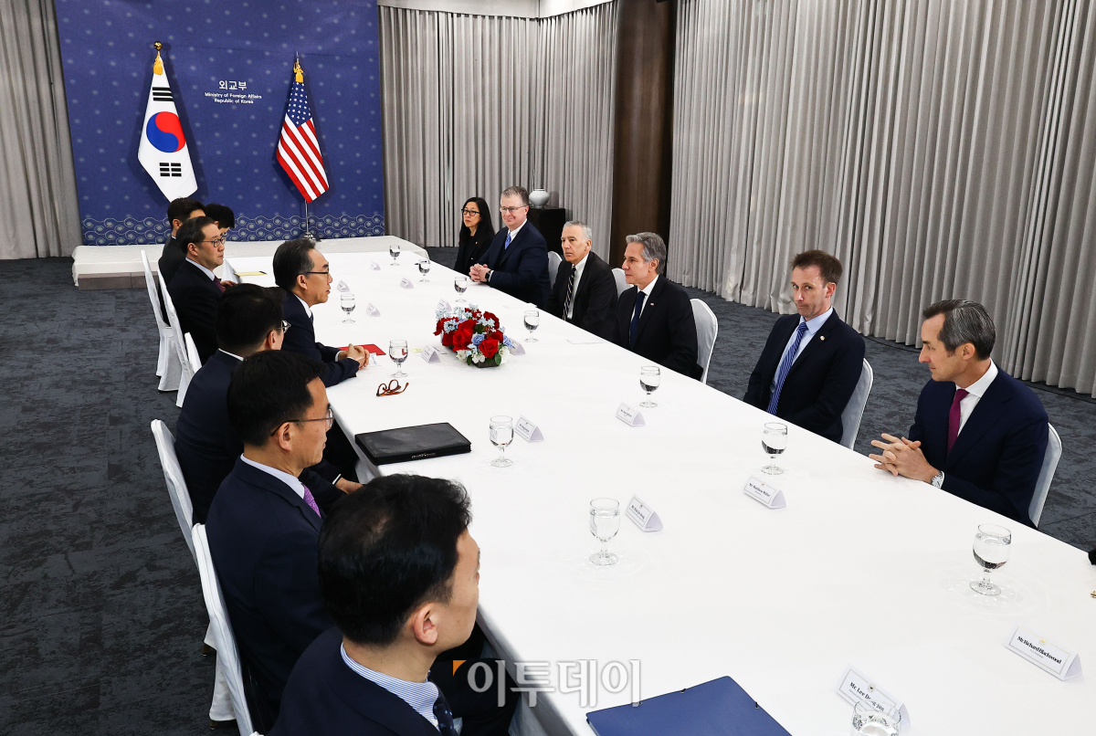 ▲6일 서울 종로구 외교부 청사에서 한미 외교장관회담이 열리고 있다. 조현호 기자 hyunho@