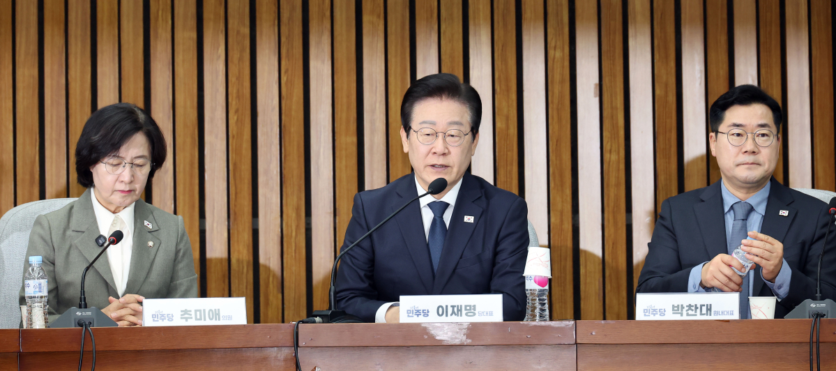 ▲더불어민주당 이재명 대표가 6일 오전 서울 여의도 국회에서 열린 중진의원 간담회에서 발언하고 있다. (사진=연합뉴스)