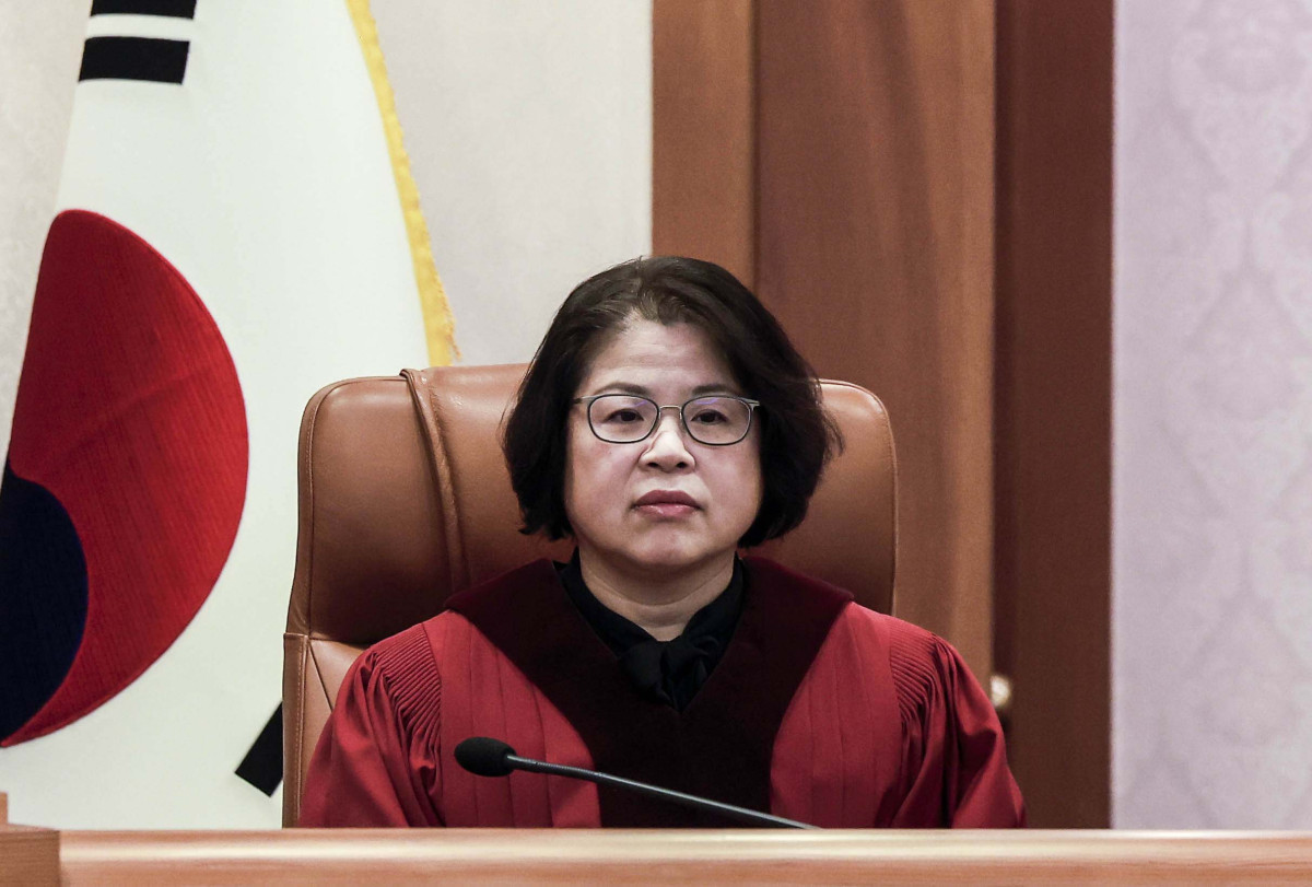 ▲김복형 헌법재판관이 13일 서울 종로구 헌법재판소에서 열린 한덕수 국무총리 탄핵심판 첫 변론준비기일에 참석해 자리에 앉아 있다. 신태현 기자 holjjak@