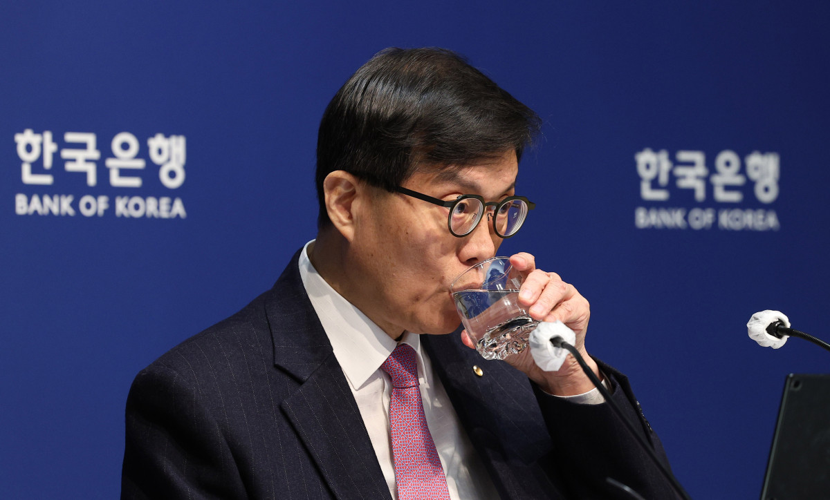 ▲이창용 한국은행 총재가 16일 서울 중구 한국은행에서 금융통화위원회 기준금리 결정에 관한 기자간담회를 갖고 있다. 사진공동취재단