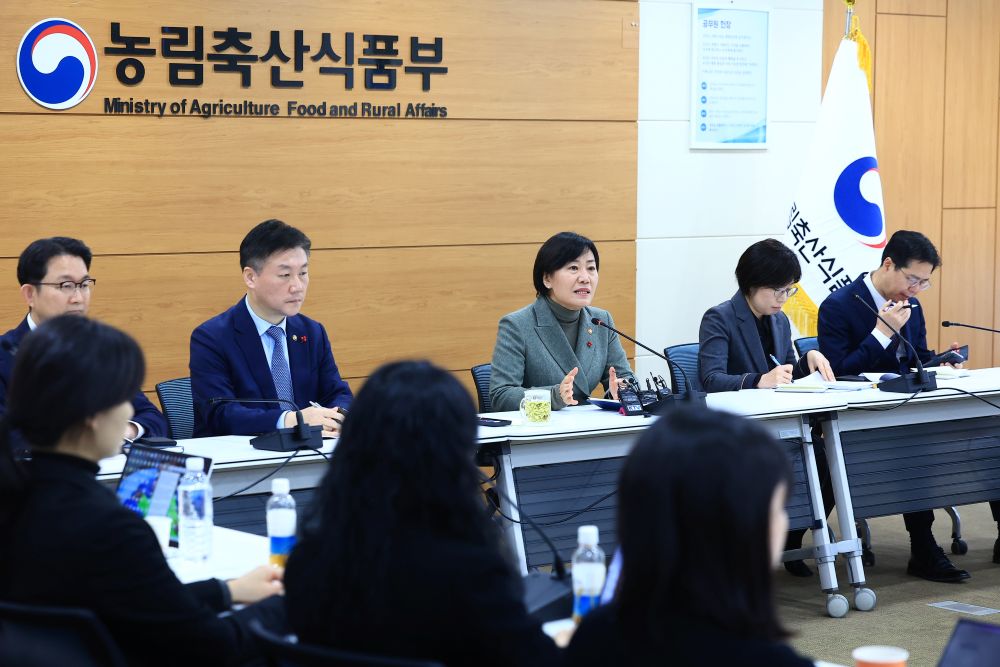 ▲송미령 농림축산식품부 장관이 20일 정부세종청사에서 열린 정례 간담회에서 발언하고 있다. (사진제공=농림)