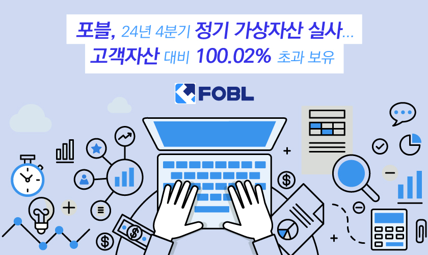 ▲포블이 지난해 4분기 정기 가상자산 실사를 통해 고객자산 대비 100%가 넘는 자산을 보유하고 있음을 확인했다고 21일 밝혔다. (제공=포블)