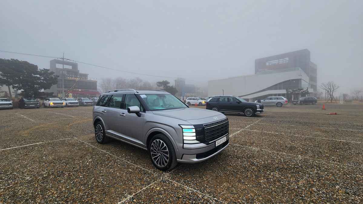 ▲'디 올 뉴 팰리세이드' 전면부. (김채빈 기자 chaebi@)