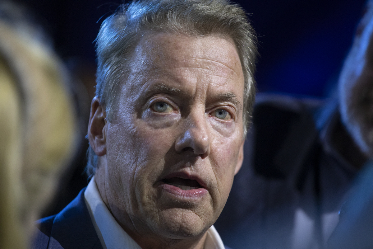 ▲빌 포드 제너럴애틀랜틱 최고경영자(CEO)가 9일 디트로이트 오토쇼에서 발언하고 있다. 디트로이트(미국)/AFP연합뉴스