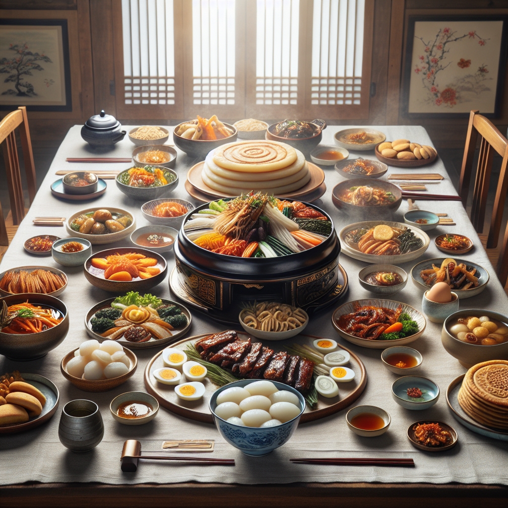 ▲명절에 모여 먹는 차례 음식 예시. (사진=오픈AI 달리)