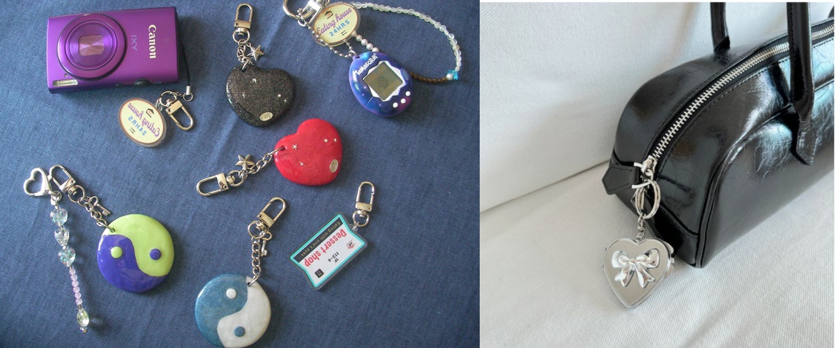 ▲엔프프 하트 키링(왼쪽)과 엘리건트테이블 키링. (사진제공=각사)