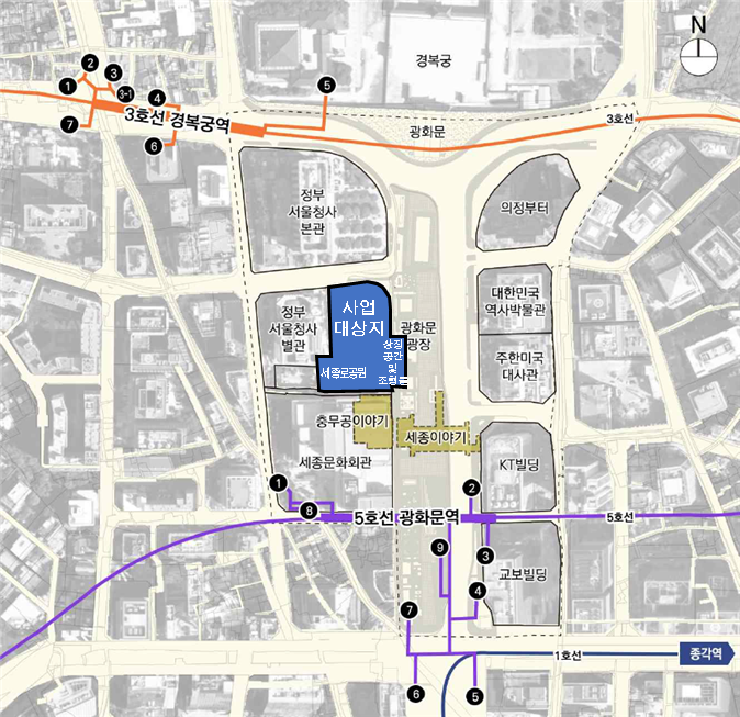 ▲감사의 정원 조성 위치. (사진제공=서울시)