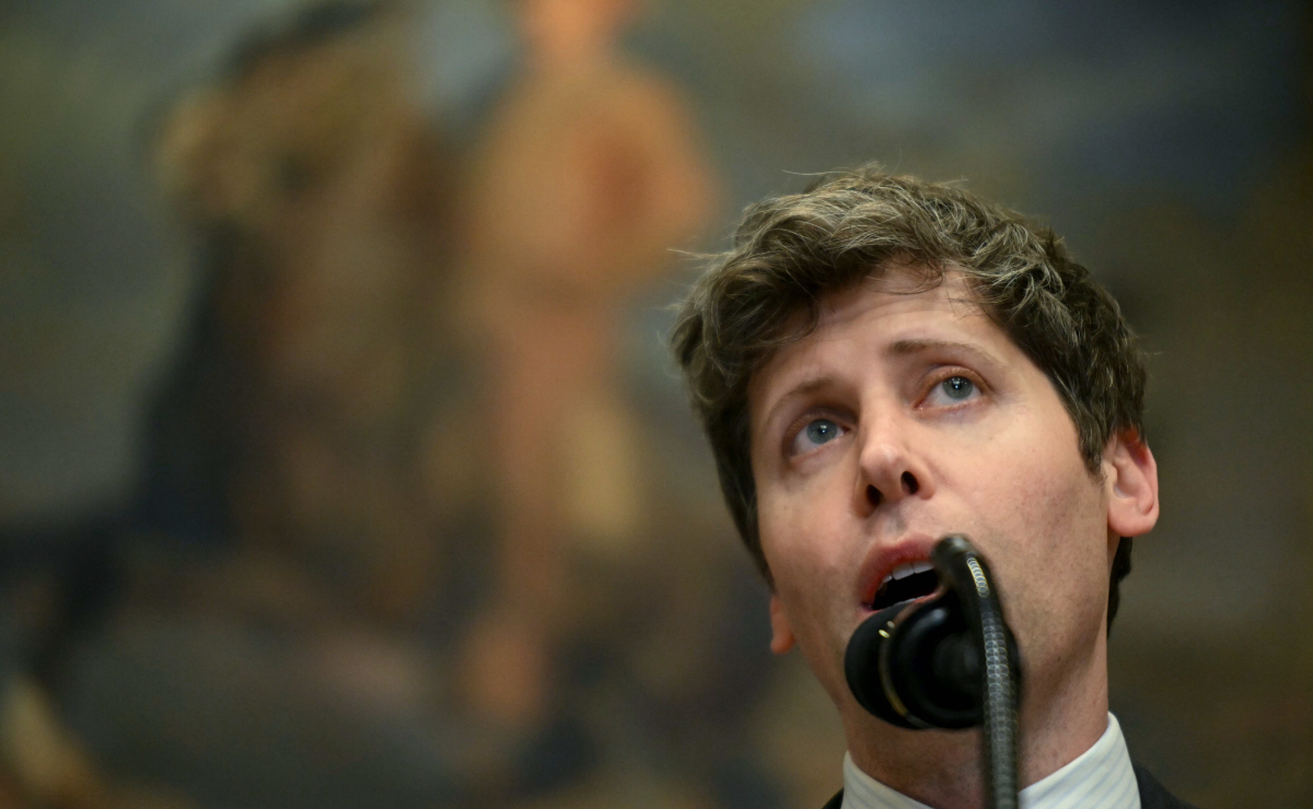 ▲샘 올트먼 오픈AI 최고경영자(CEO)가 워싱턴D.C.에서 연설하고 있다. 워싱턴D.C./AFP연합뉴스