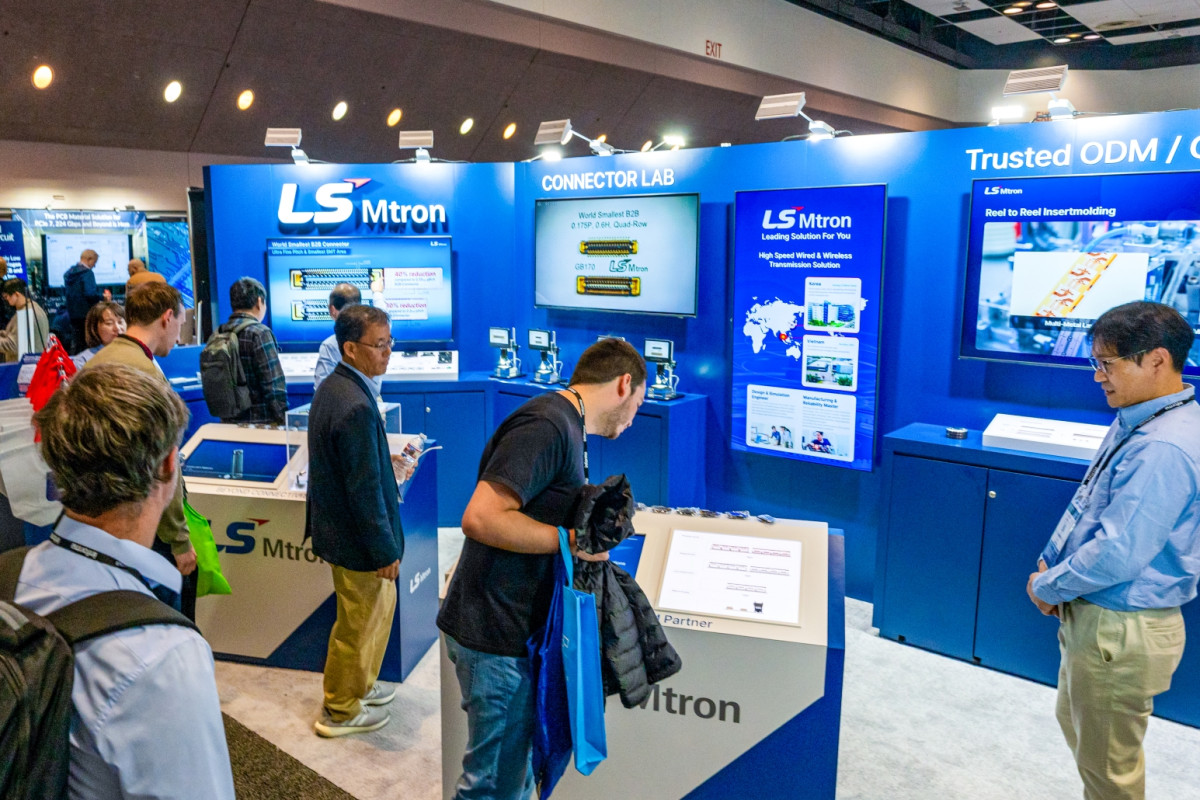 ▲미국 캘리포니아에서 진행된 ‘DesignCon 2025’에 참가한 LS엠트론 부스 현장 (사진제공-LS엠트론)