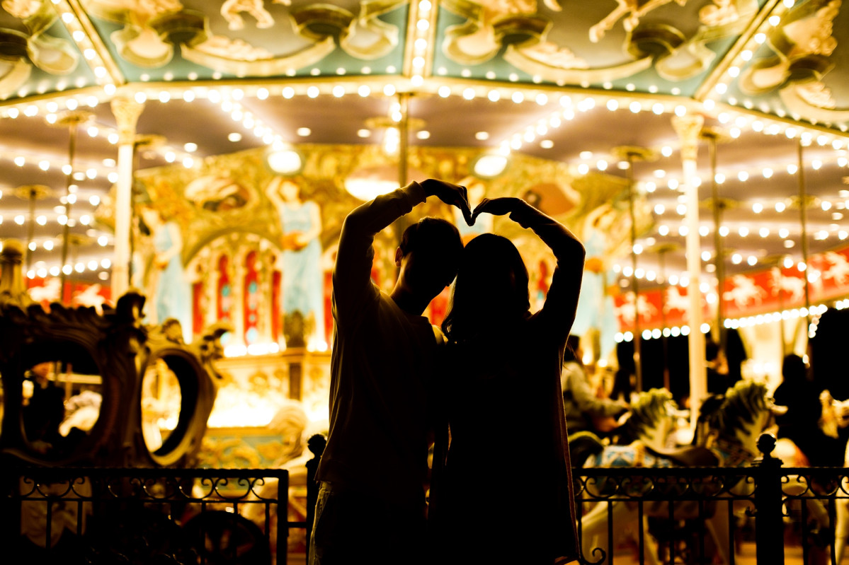 ▲에버랜드 로얄쥬빌리캐로셀(회전목마) 커플 사진. (사진제공=삼성물산 리조트부문)