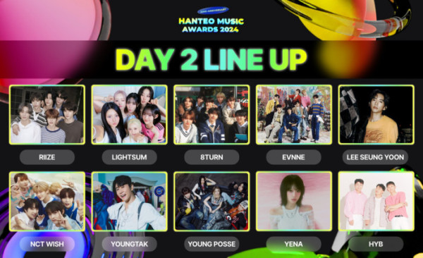 ▲'32ND HMA 2024' 아티스트 라인업 (사진=각 소속사·한터글로벌 제공)