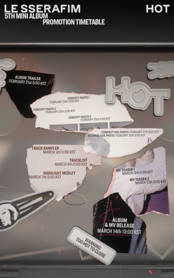 ▲르세라핌 미니 5집 프로모션 타임테이블(사진제공=쏘스뮤직)