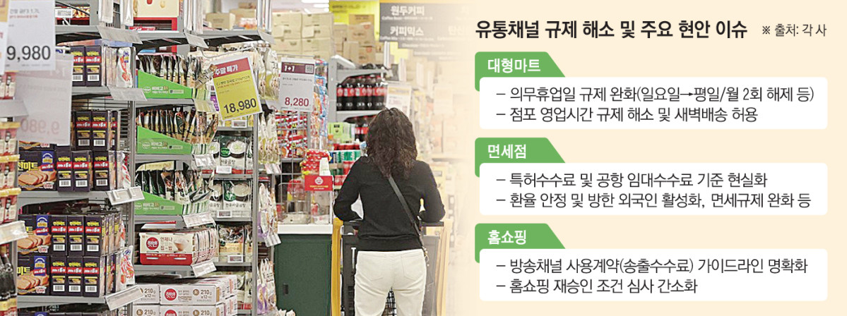 ▲유통채널 규제 해소 및 주요 현안 이슈 (이투데이 그래픽팀=손미경 기자)