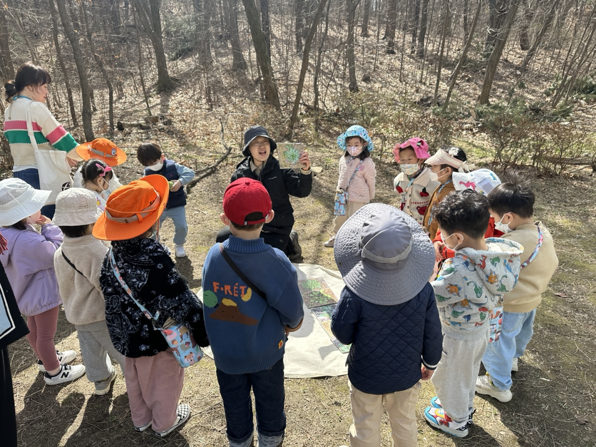 ▲한누리유치원 숲체험 프로그램 활동 모습. (한누리유치원)